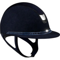 Produktbild von Samshield Reithelm Miss Shield 2.0 Shadowmatt Blue in Blau mit Alcantara und Chrome Silber Tiara Grösse S