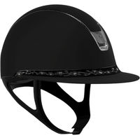 Produktbild von Samshield Reithelm Miss Shield 2.0 SM Black FB Cherry Blossom Black Trim mit Blason Black Chrome Konfiguration S mit Dressurausschnitt