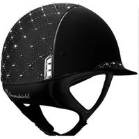 Produktbild von Samshield Reithelm Miss Shield Lozenge für Damen mit Swarovski Kristallen in Schwarz Alcantara