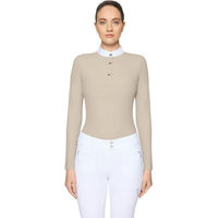 Produktbild von Samshield Reitshirt Damen Josephine HW 2026 Longsleeve Beige mit Swarovski-Kristall Größe M