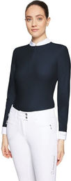 Samshield Reitshirt Damen Langarm Louisella HW 2025 mit Swarovski-Kristall Navy Grösse L – Bild 1 von 1