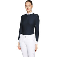 Produktbild von Samshield Reitshirt Damen Langarm Louisella HW 2025 mit Swarovski-Kristall Navy Grösse L
