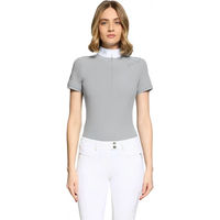 Produktbild von Samshield Reitshirt Lea Crystal Ferna Turnierpolo Damen kurzarm Grau Größe S