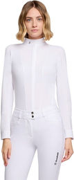 Samshield Reitshirt Lucia Damen Longsleeve Weiß mit Swarovski-Kristallen Größe S – Bild 1 von 1