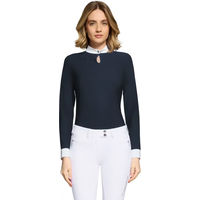 Produktbild von Samshield Reitshirt Turnierpolo mit langen Ärmeln Damen Blau XS