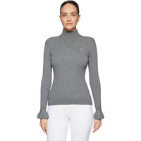 Produktbild von Samshield Rollkragenpullover Damen Lidia Ruffle Ore Grau mit Swarovski-Kristallen Grösse M Oeko-Tex zertifiziert