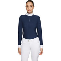 Produktbild von Samshield Roxane Premium Turnierpolo Damen mit langen Ärmeln Blau XS