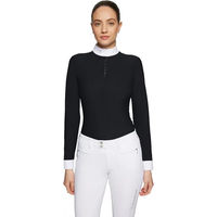 Produktbild von Samshield Roxane Premium Turnierpolo Damen mit langen Ärmeln Schwarz Größe L