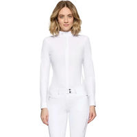 Produktbild von Samshield Roxane Premium Turnierpolo Damen mit langen Ärmeln Weiß Größe L