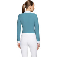Produktbild von Samshield Roxane Premium Turnierpolo mit langen Ärmeln für Damen in Blau Grösse XS