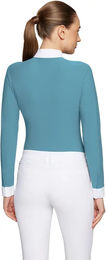 Produktbild von Samshield Roxane Premium Turnierpolo mit langen Ärmeln für Damen in Blau XL