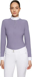 Produktbild von Samshield Roxane Premium Turnierpolo mit langen Ärmeln für Damen in Lila Größe 2XS