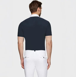 Produktbild von Samshield Turnier-Poloshirt Calvin Reitshirt für Herren in Weiß oder Blau Größe M