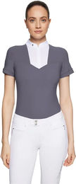 Produktbild von Samshield Turnierpolo Anne-Gaelle Reitshirt Damen Grau XL