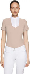 Produktbild von Samshield Turnierpolo Anne-Gaelle Reitshirt für Damen in Rosa oder Beige Größe M