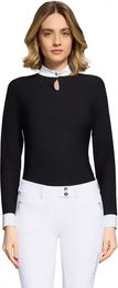 Produktbild von Samshield Turnierpolo Damen mit langen Ärmeln Schwarz 2XS