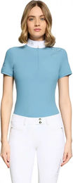 Produktbild von Samshield Turnierpolo Lea Crystal Ferna Reitshirt Damen Blau Größe L