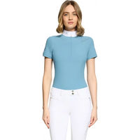 Produktbild von Samshield Turnierpolo Lea Crystal Ferna Reitshirt Damen Blau Größe S