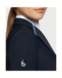 Samshield Turnierreiterjacke Victorine Crystal Fabric für Damen in Blau – Bild 1 von 3