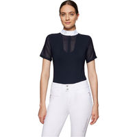 Produktbild von Samshield Turniershirt Apolline Damen Reitshirt Blau Schwarz XL