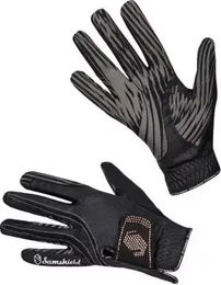 Produktbild von Samshield V-Skin Reithandschuhe aus Kunstleder mit Swarovski-Besatz Schwarz Unisex Taille 6