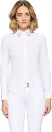 Produktbild von Samshield Vita Turnierpolo Damen mit langen Ärmeln Weiß XS