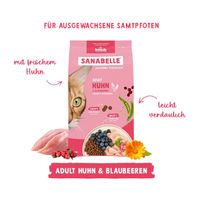 Produktbild von Sanabelle Adult Katzentrockenfutter Huhn und Blaubeeren 400 g - 400 g