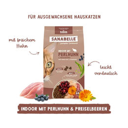 Sanabelle Indoor Katzentrockenfutter mit Perlhuhn für Wohnungskatzen 400 g - 400 g – Bild 1 von 3