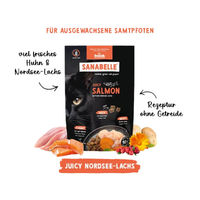 Produktbild von Sanabelle Juicy Katzensnack Nordsee-Lachs Kroketten für erwachsene Katzen 250 g - 250 g