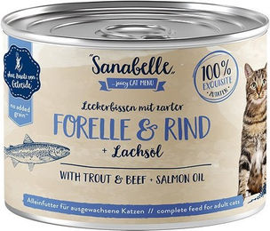Produktbild von Sanabelle Katzen Nassfutter Forelle und Rind Getreidefrei Adult 6x195g