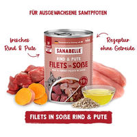 Produktbild von Sanabelle Katzen Nassfutter Schlemmertopf Rind und Pute Stückchen in Sauce Adult Getreidefrei 6 x 380g - 6 x 380 g