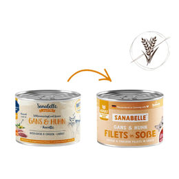 Sanabelle Katzen Nassfutter Stückchen in Sauce Gans und Huhn Adult Getreidefrei 6 x 380 g - 6 x 380 g – Bild 1 von 4