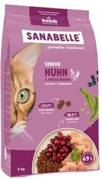 Produktbild von Sanabelle Katzen Trockenfutter Huhn für Senior Katzen ohne Zucker und Konservierungsstoffe 2x2 kg
