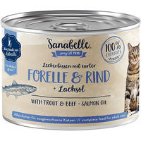 Produktbild von Sanabelle Katzenfutter Adult Forelle und Rind Getreidefrei 12x195g