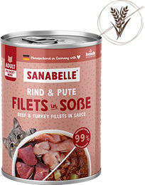 Sanabelle Katzenfutter Nassfutter Rind und Pute Stückchen in Sauce Getreidefrei Adult 6x380g - 6 x 380 g – Bild 1 von 5