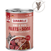 Produktbild von Sanabelle Katzenfutter Nassfutter Rind und Pute Stückchen in Sauce Getreidefrei Adult 6x380g - 6 x 380 g