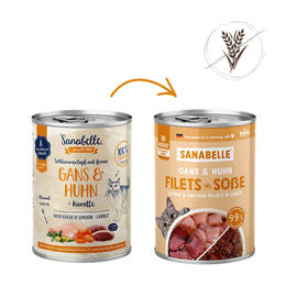 Sanabelle Katzenfutter Nassfutter Stückchen in Soße Gans und Huhn Adult Getreidefrei 6 x 180 g - 6 x 180 g – Bild 1 von 6