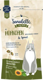 Sanabelle Katzensnack Knusperkissen Huhn und Spinat für alle Altersstufen 55g - 55 g – Bild 1 von 6