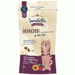 Sanabelle Knusperkissen Huhn & Rote Bete Katzensnack für alle Altersstufen 55 g - 5 x 55 g – Bild 1 von 7