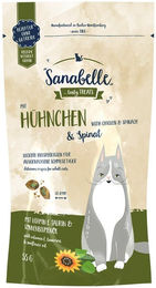 Produktbild von Sanabelle Knusperkissen Huhn und Spinat Hundeleckerli für alle Altersstufen 5x55g