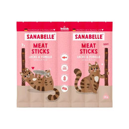 Sanabelle Meat Sticks Lachs & Forelle Leckerli für erwachsene Hunde zur Unterstützung von Haut & Fell 35 g – Bild 1 von 1
