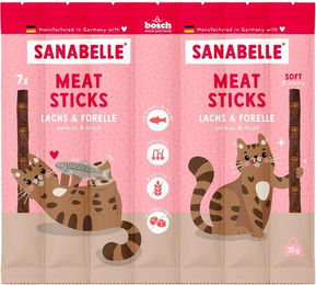 Sanabelle Meat Sticks Lachs und Forelle Hundeleckerli 16x35 g – Bild 1 von 1