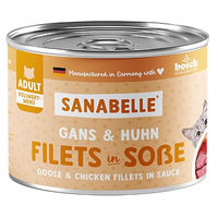 Produktbild von Sanabelle Nassfutter Schlemmertopf für Katzen Adult Gans und Huhn Stückchen in Sauce getreidefrei 6 x 180 g - 6 x 180 g