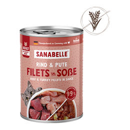 Sanabelle Schlemmertopf Katzen Nassfutter Adult Rind und Pute Stückchen in Sauce Getreidefrei 12x380g – Bild 1 von 6