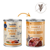 Produktbild von Sanabelle Schlemmertopf Katzen Nassfutter Gans und Huhn Stückchen in Sauce Getreidefrei Adult 12x380g