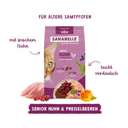 Sanabelle Senior Katzenfutter Huhn Trockenfutter für ältere Katzen 400 g - 400 g – Bild 1 von 7