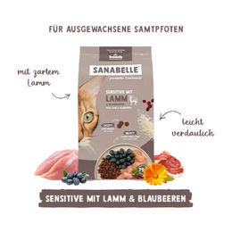 Sanabelle Sensitive Katzentrockenfutter Lamm und Geflügel für erwachsene Katzen glutenfrei 400 g - 400 g – Bild 1 von 4