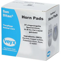 Produktbild von Sanditan Horn-Pads zur Hufpflege aus Filz in Blau im Beutel