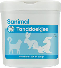 Sanimal Zahnputztücher zur Zahnpflege 50 Stück – Bild 1 von 3