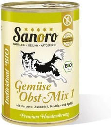 Sanoro BIO Gemüse-Obst-Mix 1 Hund Nassfutter mit Bio-Karotte und Bio-Zucchini 12x400g - 12 x 400 g – Bild 1 von 3